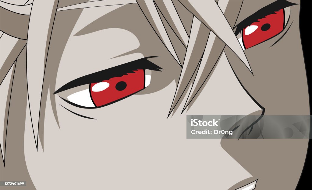 Ilustración de Cara De Anime Con Ojos Rojos De Dibujos Animados Ilustración  Vectorial Para Anime Manga y más Vectores Libres de Derechos de Estilo  manga - iStock