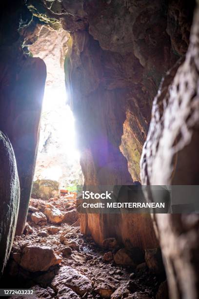 Montgo Mountain Cave El Gamell In Denia And Javea Of Alicante Stock Photo - Download Image Now
