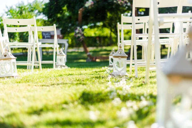 istock Vintage decorative white lantern with a heart shape on it. Wedding day garden decoration 1272404898