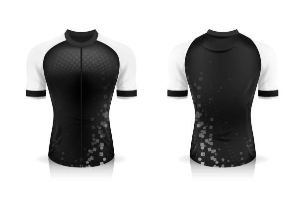 istock Specification Cycling Jersey template. mock up Sport T Shirt round neck uniform for bicycle apparel . Vector Illustration design , Separate work layers . 1272404900