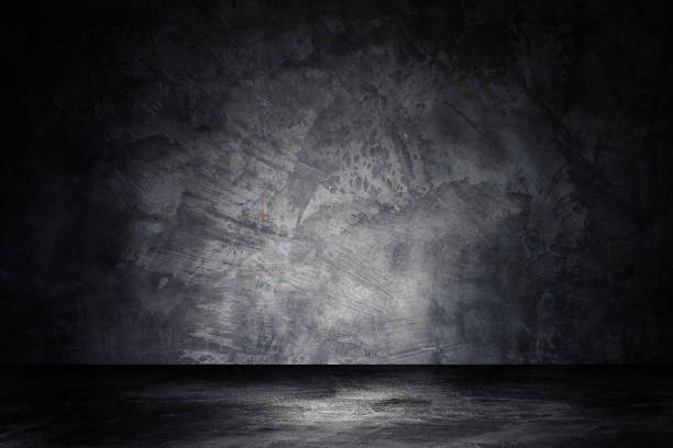istock Studio dark room concrete floor grunge texture background. 1272408002