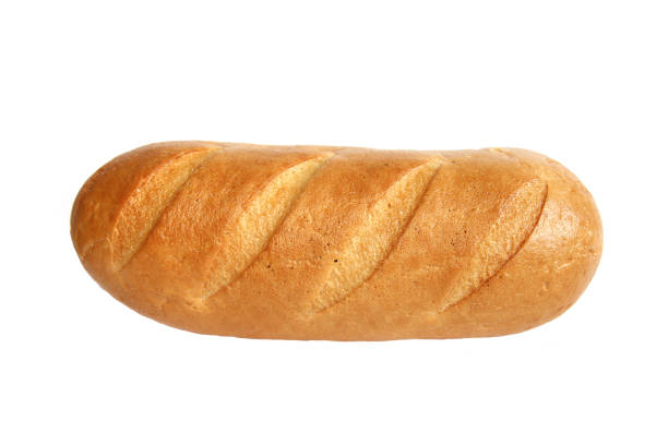 istock Long loaf on a white background. White yeast bread. Bakery products 1272408310