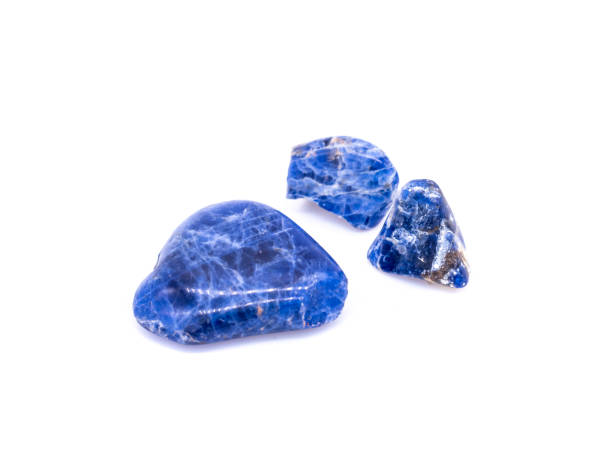 istock Mineral sodalite gemstones on white background 1272411119