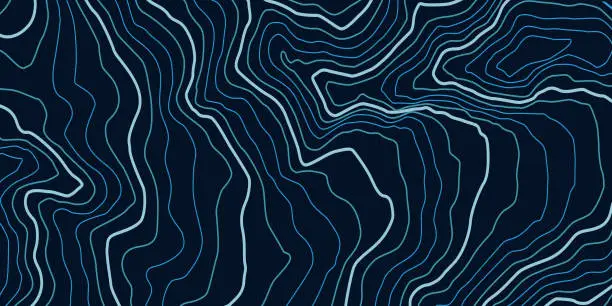 Vector illustration of High-altitude topographic contour in the style of connected wires.