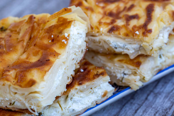 istock Su Boregi / Turkish Patty on wooden surface. 1272412474