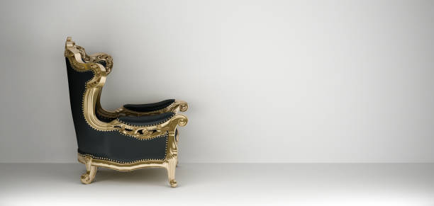 istock luxury black and gold armchair side view 1272413136