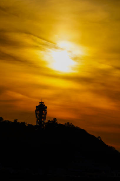 istock Enoshima of silhouette and sunset 1272414771