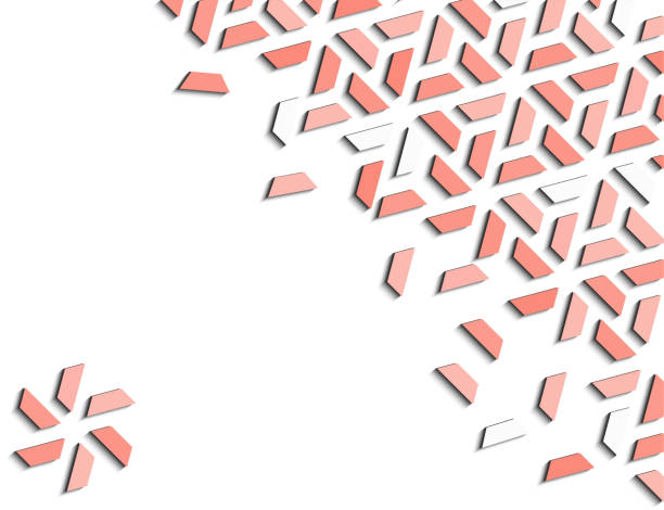 istock Coral color 2019. Arabic 3d isometric color geometric mosaic vector pattern for background, card, banner. Geometric creative design. 1272414958