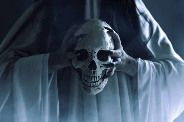 istock Scary ghost woman on dark background 1272415713