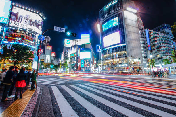 istock Shibuya scramble intersection of night view 1272415895