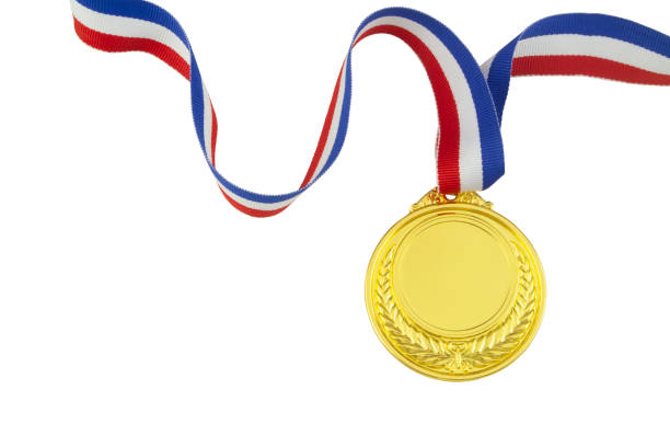 istock Gold medal with ribbon isolated on white 1272416986