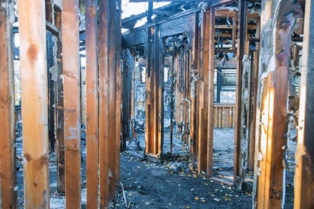 istock Burned house interior after fire, ruined building room inside, disaster in Oregon 1272417066