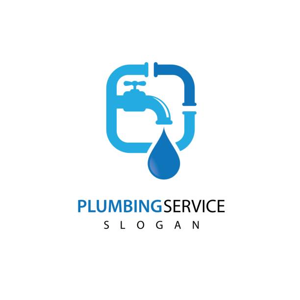 ilustraciones, imágenes clip art, dibujos animados e iconos de stock de imágenes del logotipo de fontanería - plumber