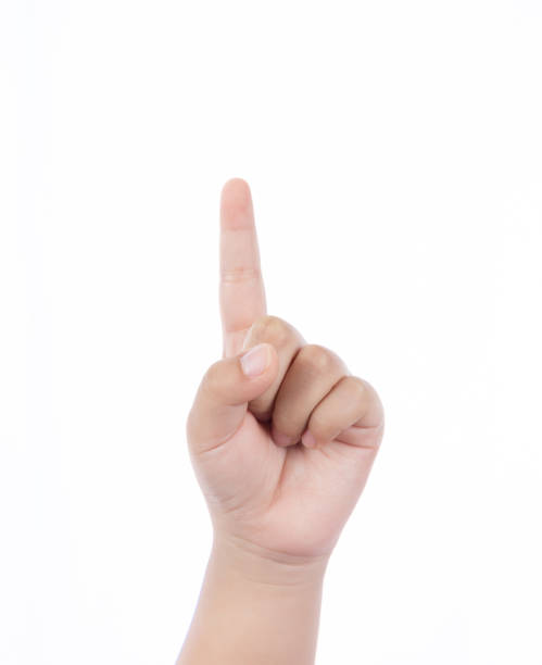 istock Child's Number one gesture on White Background 1272418930