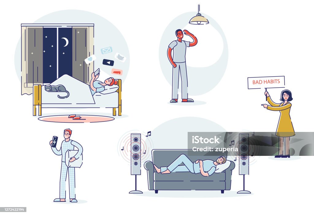 Ilustración de Malos Hábitos Establecidos Los Personajes De Dibujos Animados Sufren De Adicción A Las Redes Sociales Y Consumo De Alcohol Poco Saludable y más Vectores Libres de Derechos de Hombres - Ilustración de Malos Hábitos Establecidos Los Personajes De Dibujos Animados Sufren De Adicción A Las Redes Sociales Y Consumo De Alcohol Poco Saludable y más Vectores Libres de Derechos de Hombres -