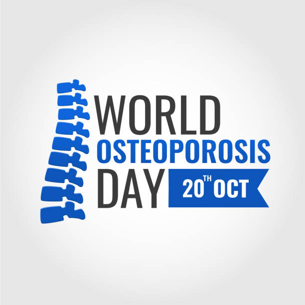 Osteoporosis Vector Illustration of World Osteoporosis Day. osteoporosis awareness stock illustrations