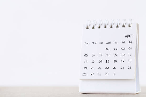 istock Paper calendar page on white background 1272425567