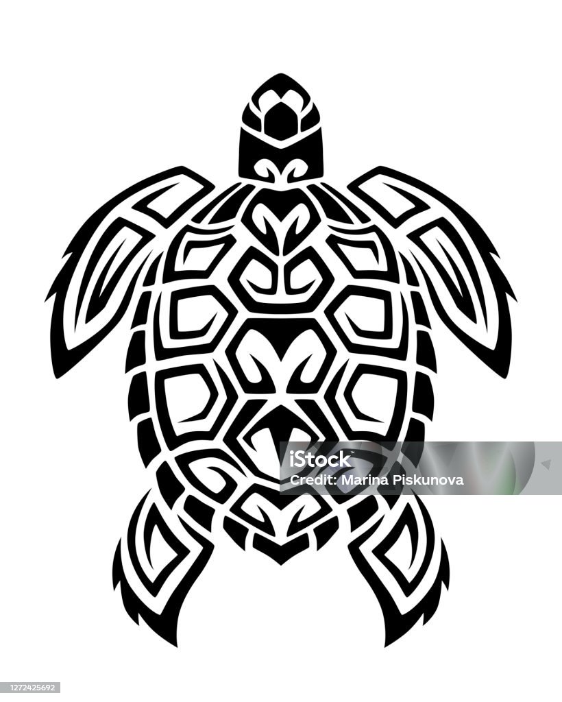 Rùa Biển Theo Phong Cách Bộ Lạc Xăm Maori Hình minh họa Sẵn có ...