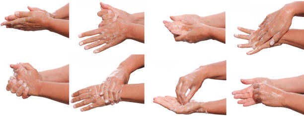 istock Hand washing with soap according to hygiene standards 1272425696