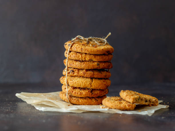 istock Cookies with chocolate. Pastries. Breakfast. Vegetarian food. Recipe. 1272425697
