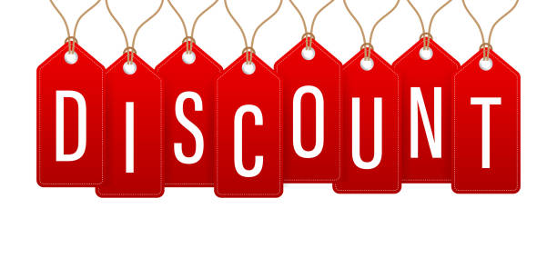 istock Discount Red Rounded Hangtags Sale. Price tag Vector stock illustration. 1272430437