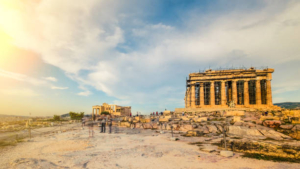 istock Panoramic view of Acropolis hill and Parthenon temple restoration 1272440452