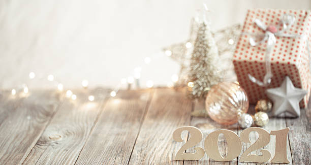 istock New year 2021 holiday background with new year decor 1272441818