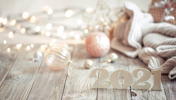 istock New year 2021 holiday background with new year decor 1272441821