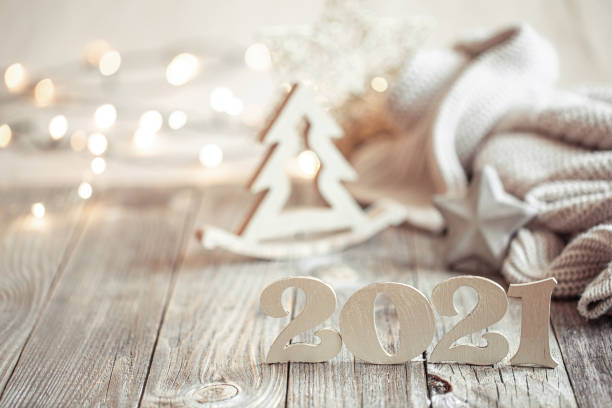 istock New year 2021 holiday background with new year decor 1272441823