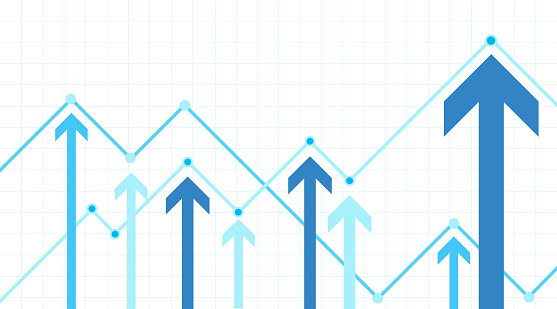 Financial Arrow Graphs concept. The concept of success. Vector illustration.