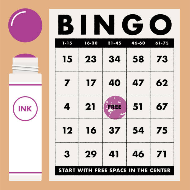 ilustrações de stock, clip art, desenhos animados e ícones de bingo board and marker - bingo
