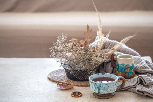 istock Cozy home still life with a Cup of tea on the table. 1272443008