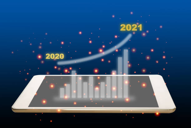 istock Business plan year 2020 to 2021 graph growth on digital tablet screen 1272443320