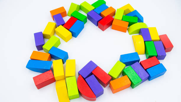 istock Untidy variety colorful blocks  with copy space 1272444658