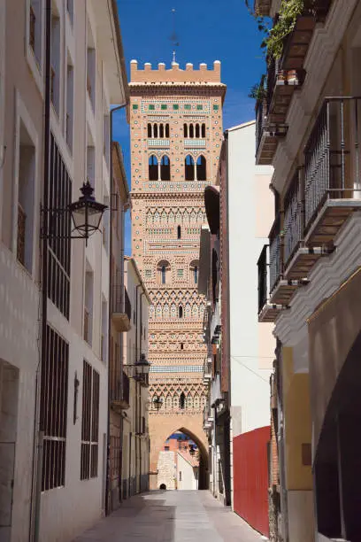 Mudejar Tower of San Martin in Teruel, Spain.