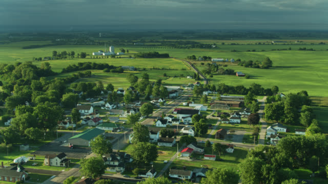 Aerial View of Mount Sterling, Ohio on a Summer Morning