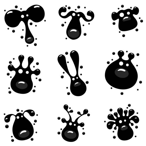 Animal head icons with ink splash concept. Vector animal heads splash style. dog splashing stock illustrations