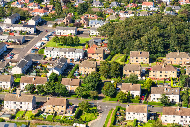 istock British housing estate - high angle view 1272454858