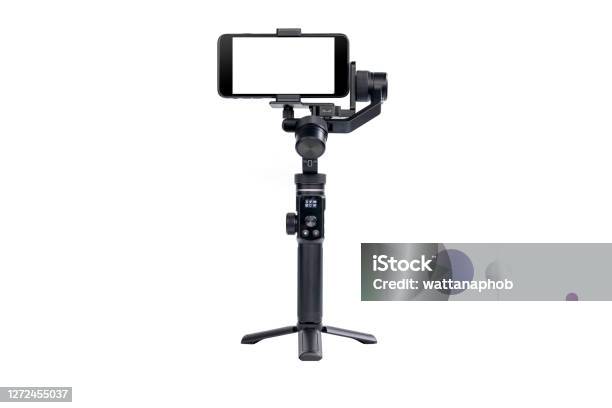 Mobile Phone On A Stabilizer Stock Photo - Download Image Now - Tripod, Telephone, Camera - Photographic Equipment