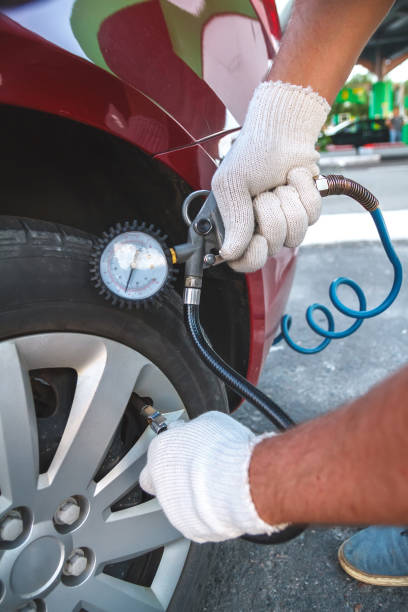 istock Self Pumping car tires 1272455995
