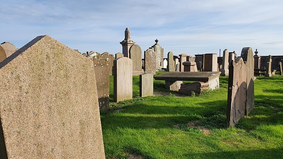 Gravestones in old cemetery