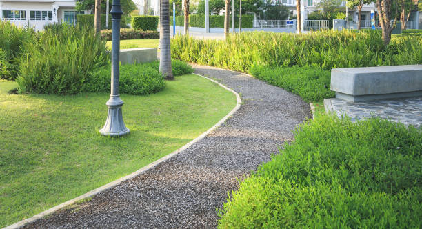 istock Walkway and bush in garden. 1272457326