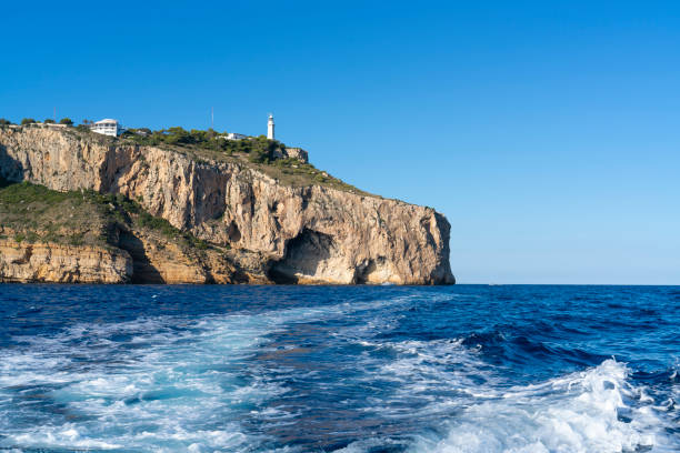 Cabo de la Nao Cape Mediterranean be in Javea Alicante Spain Cabo de la Nao Cape wiew from the Mediterranean sea in Javea Xabia of Alicante Spain headland stock pictures, royalty-free photos & images