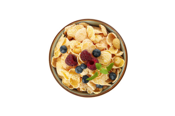 istock Bowl with muesli and berry isolated on white background 1272458719
