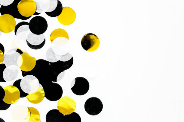 istock Colorful paper confetti on white background. Celebration concept. Flat lay. Top view 1272458889