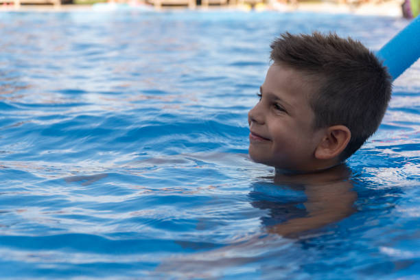 istock Small Boy is Enjoying in the Pool 1272460024