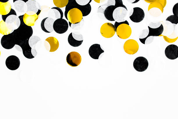 istock Colorful paper confetti on white background. Celebration concept. Flat lay. Top view 1272460504