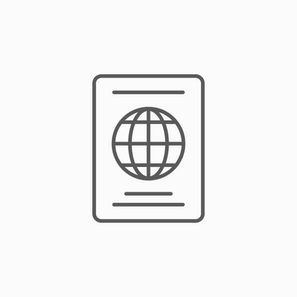 passport icon, passport vector passport icon, passport vector citizenship stock illustrations