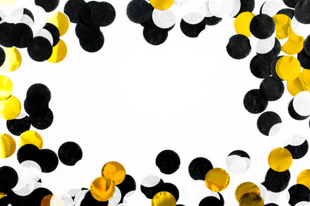 istock Colorful paper confetti on white background. Celebration concept. Flat lay. Top view 1272462463