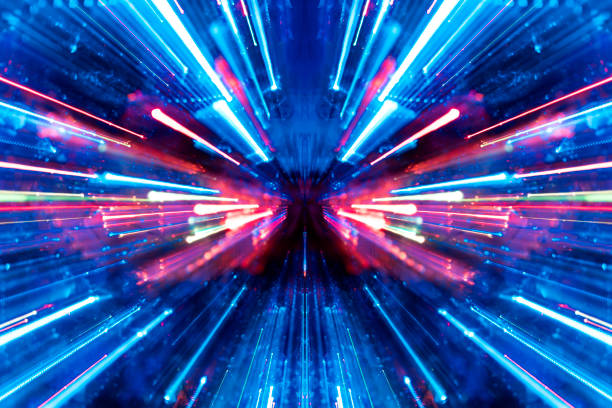 istock Neon lights texture with long exposure. Travel in the future. Lighting for holiday. 1272463792